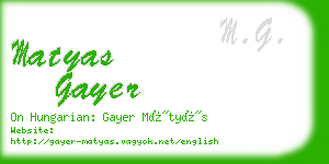 matyas gayer business card